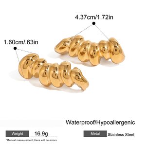 1 Pair Simple Series Casual Geometric Stainless Steel Gold Plated Women Stud Earrings h5 Picture2