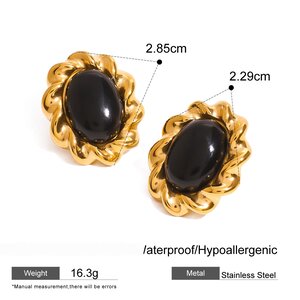 Retro Stainless Steel Waterproof Gold Color Necklace Set h5 Picture2