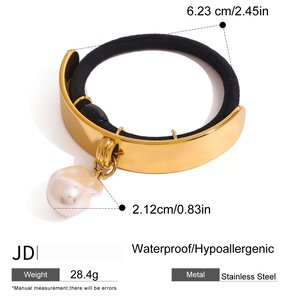 1 Pair Simple Series Elegant Geometric Stainless Steel Gold Plated Artificial Pearl Women Hair Bobbles h5 Picture2
