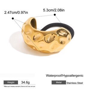 1 Pair Simple Series Daily Letter Stainless Steel Gold Plated Women Hair Bobbles h5 Picture2