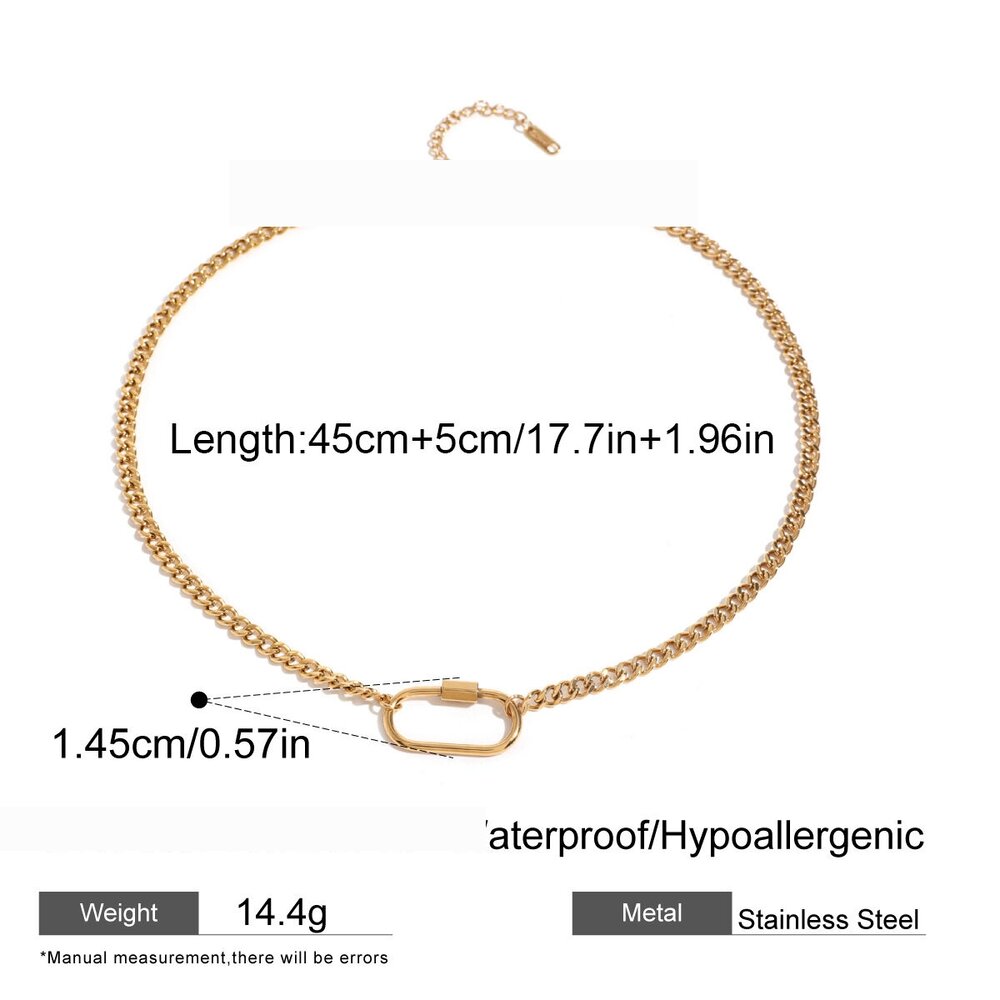 1 Piece Simple Series Casual Geometric Stainless Steel Gold Plated Women Pendant Necklaces Picture2