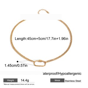 1 Piece Simple Series Casual Geometric Stainless Steel Gold Plated Women Pendant Necklaces h5 Picture2