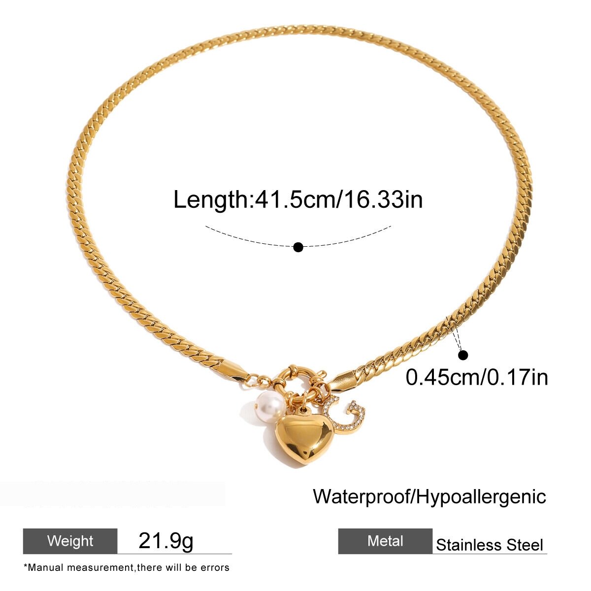 1 Piece Simple Series Daily Heart Stainless Steel  Gold Plated Women Charm Bracelets Picture2