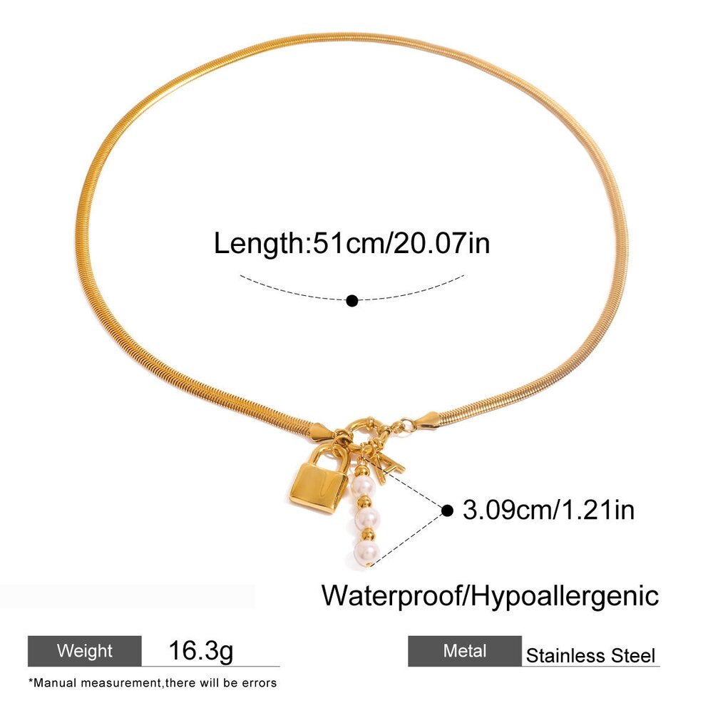 1 Piece Simple Series Classic Geometric Stainless Steel Gold Plated Artificial Pearl Women Charm Bracelets Picture2