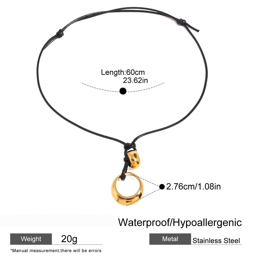 1 Piece Simple Series Casual Geometric Stainless Steel Gold Plated Women Pendant Necklaces Picture2