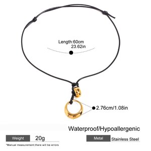 1 Piece Simple Series Casual Geometric Stainless Steel Gold Plated Women Pendant Necklaces h5 Picture2