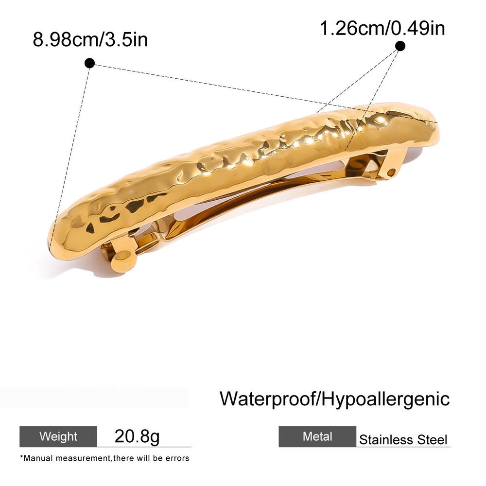 1 Pair Simple Series Daily Geometric Stainless Steel Gold Plated Women Hair Clips h5Picture2