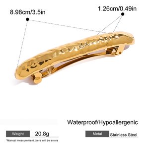 1 Pair Simple Series Daily Geometric Stainless Steel Gold Plated Women Hair Clips h5 Picture2