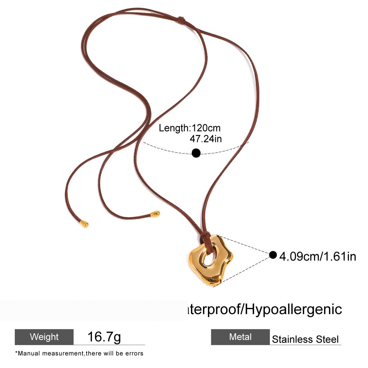 1 Piece Simple Series Daily Solid Color Stainless Steel  Gold Plated Women Pendant Necklaces Picture2