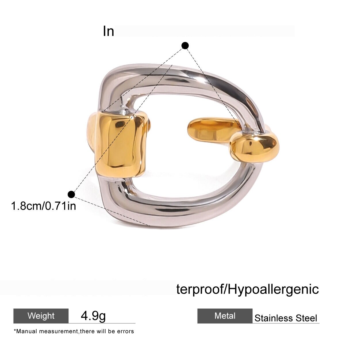 Anillo Minimalista De Acero Inoxidable De 1 Pieza, Resistente Al Agua, De Colores Variados. Imagen2