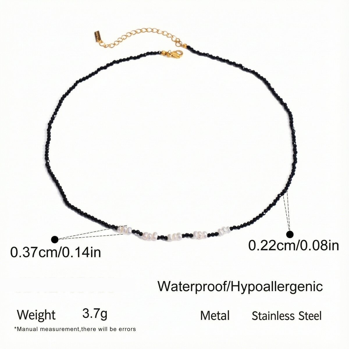 1 Piece Simple Series Daily Beads Stainless Steel  Gold Plated Crystal Women Beaded Necklaces h5 Picture2
