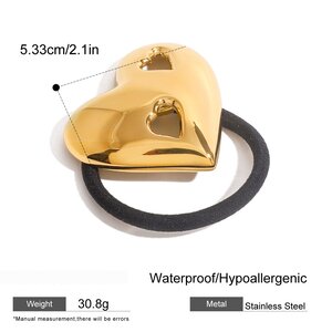 1 Piece Heart Stainless Steel Hair Tie h5