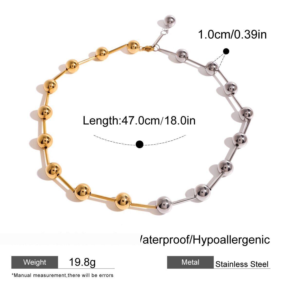 1 Piece Simple Series Simple Geometric Stainless Steel  Gold Plated Women Chain Necklaces Picture2