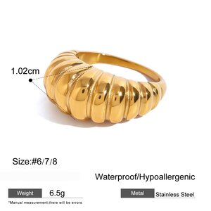 1 Stück Gewinde Edelstahl Wasserdichter Statement-Ring In Goldfarbe h5 Bild2