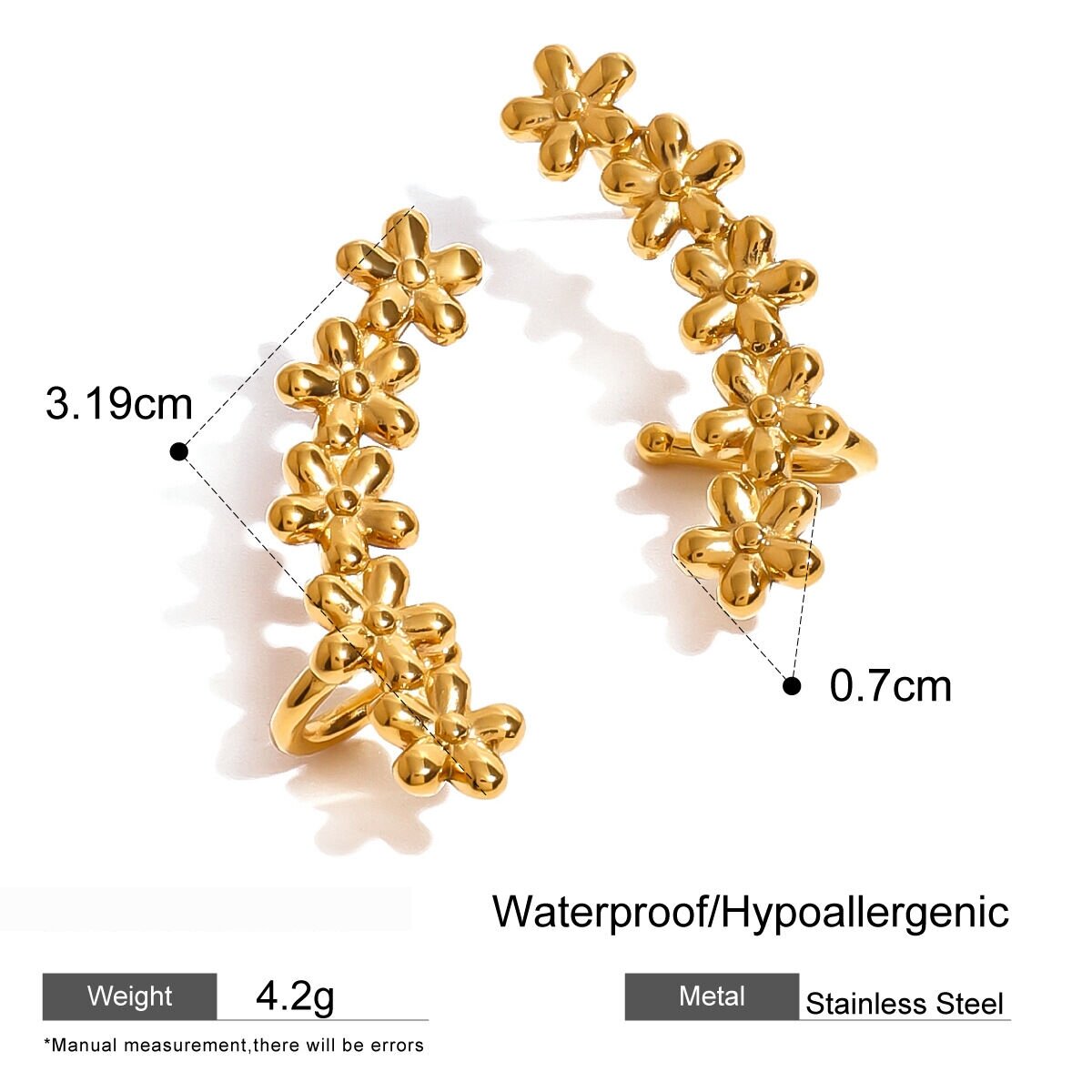 1 Paar Simple Series Klassische Blumen-Ohrstecker Aus Edelstahl Mit 18 Karat Vergoldung Für Damen h5 Bild2