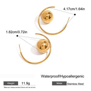 1 Paar Schlichte, Einfarbige, Goldplattierte Edelstahl-Ohrhänger Für Damen h5 Bild2