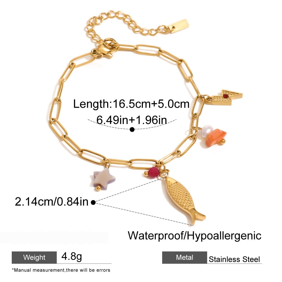 1 Stück Simple Series Vacation Turtle Edelstahl 18 Karat Vergoldet Naturstein Damen Halsketten Mit Anhänger Bild2