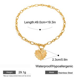 1 Stück Simple Series Retro Herz Edelstahl 18 Karat Vergoldet Strass Damen Halsketten Mit Anhänger h5 Bild2