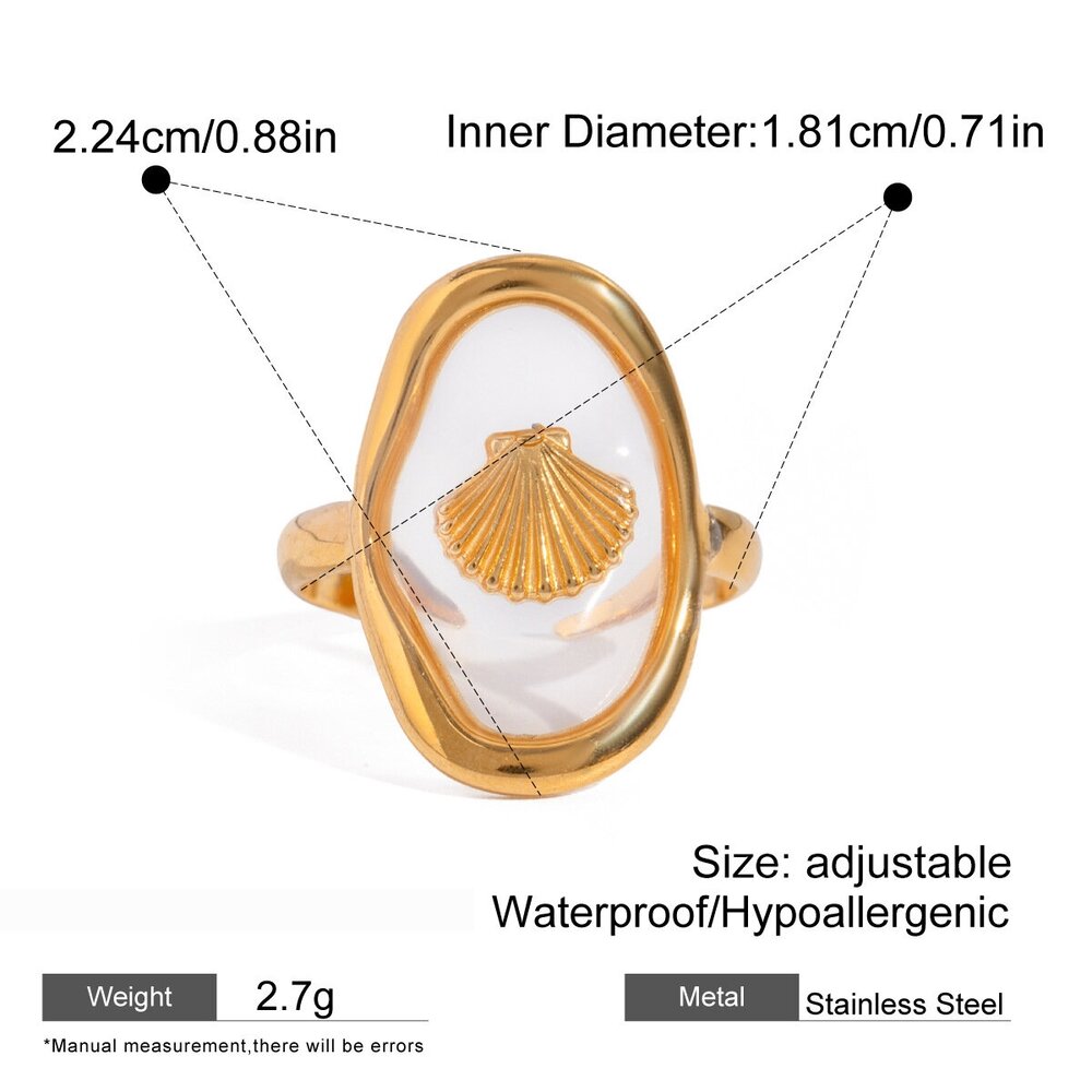 1 Pair Simple Series Vacation Turtle Stainless Steel Gold Plated Women Adjustable Rings h5Picture2
