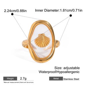 1 Pair Simple Series Vacation Turtle Stainless Steel Gold Plated Women Adjustable Rings h5 Picture2