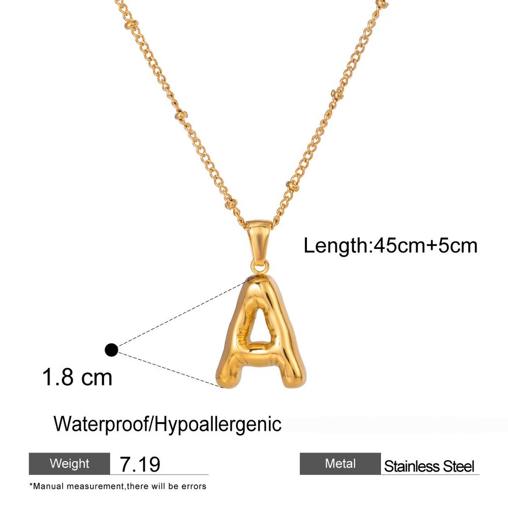 1 Piece Casual Letter Stainless Steel Waterproof Gold Color Pendant Necklace Picture2