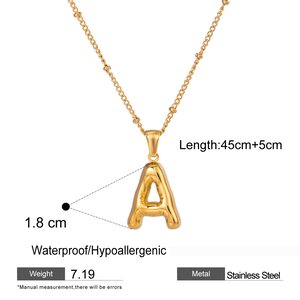 1 Piece Casual Letter Stainless Steel Waterproof Gold Color Pendant Necklace h5 Picture2