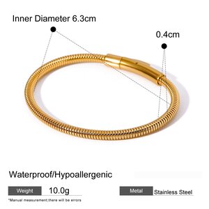 Europäisches Und Amerikanisches Schlichtes Armband Aus 16 Karat Gold Und Edelstahl Im Kalten Stil Mit Einzigartigem Design Und Rundem Goldarmband Mit Schlangenknochenkette h5 Bild2