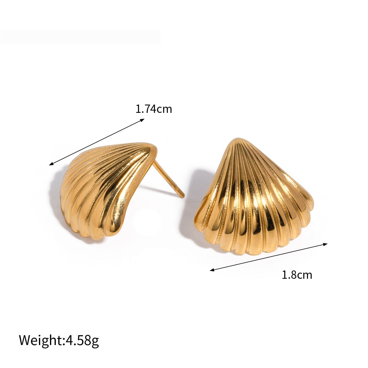 Pendientes Colgantes De Alta Gama Con 3 Conchas De Acero Inoxidable Dorado Para Damas, Sencillos Y Versátiles, Tendencia De Moda. h5 