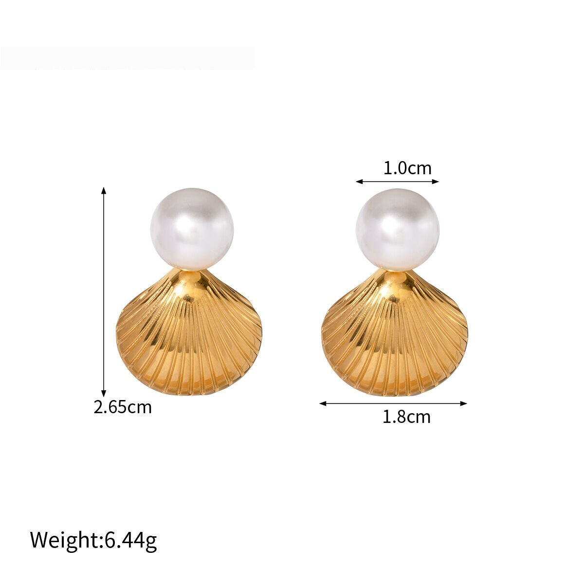  Stil Kreuz-Grenze Neue Mode Temperament Persönlichkeit Alle-Spiel  Gold Edelstahl Intarsien Perle Shell Ohrringe Schmuck h5 Bild2