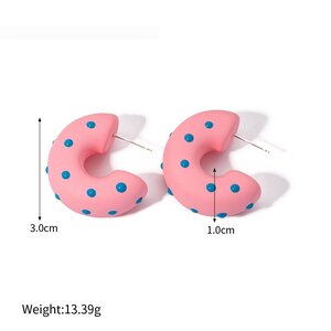Style Cross-Border Exaggerated Personality Fashion Trend Rubber Paint Drip Oil C-Shaped Earrings Earrings Accessories Women h5