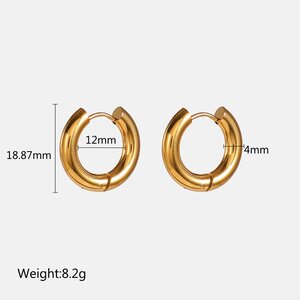 1 Pair Classic Stainless Steel Waterproof Hoop Earrings h5