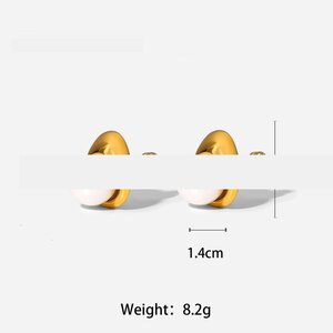 Style Internet Same Style Gold Stainless Steel Earrings Fashion Personalized Pearl Earrings Earrings Women's Jewelry h5