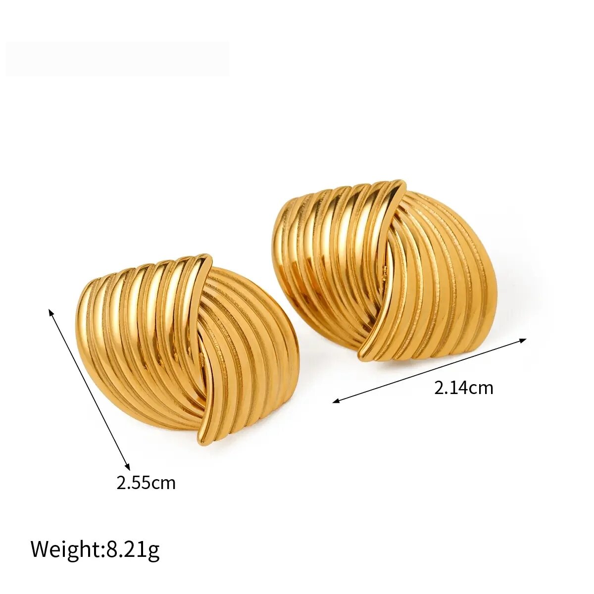 1 Pair Fashion Simple Style Commute Geometric Stainless Steel  Gold Plated Women's Stud Earrings 