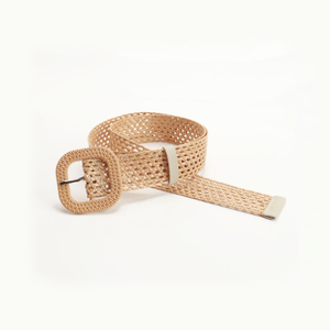 Ethno-Serie, Lässiger, Einfarbiger, Gewebter Raffia-Gürtel h5 Bild5
