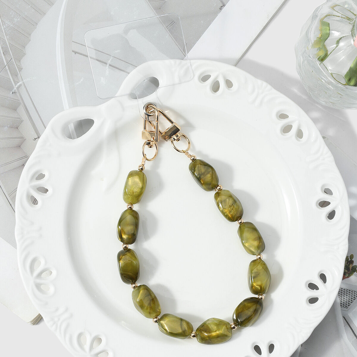 Simple Series Daily Solid Color Beads Alloy Phone Chain h5 Picture6