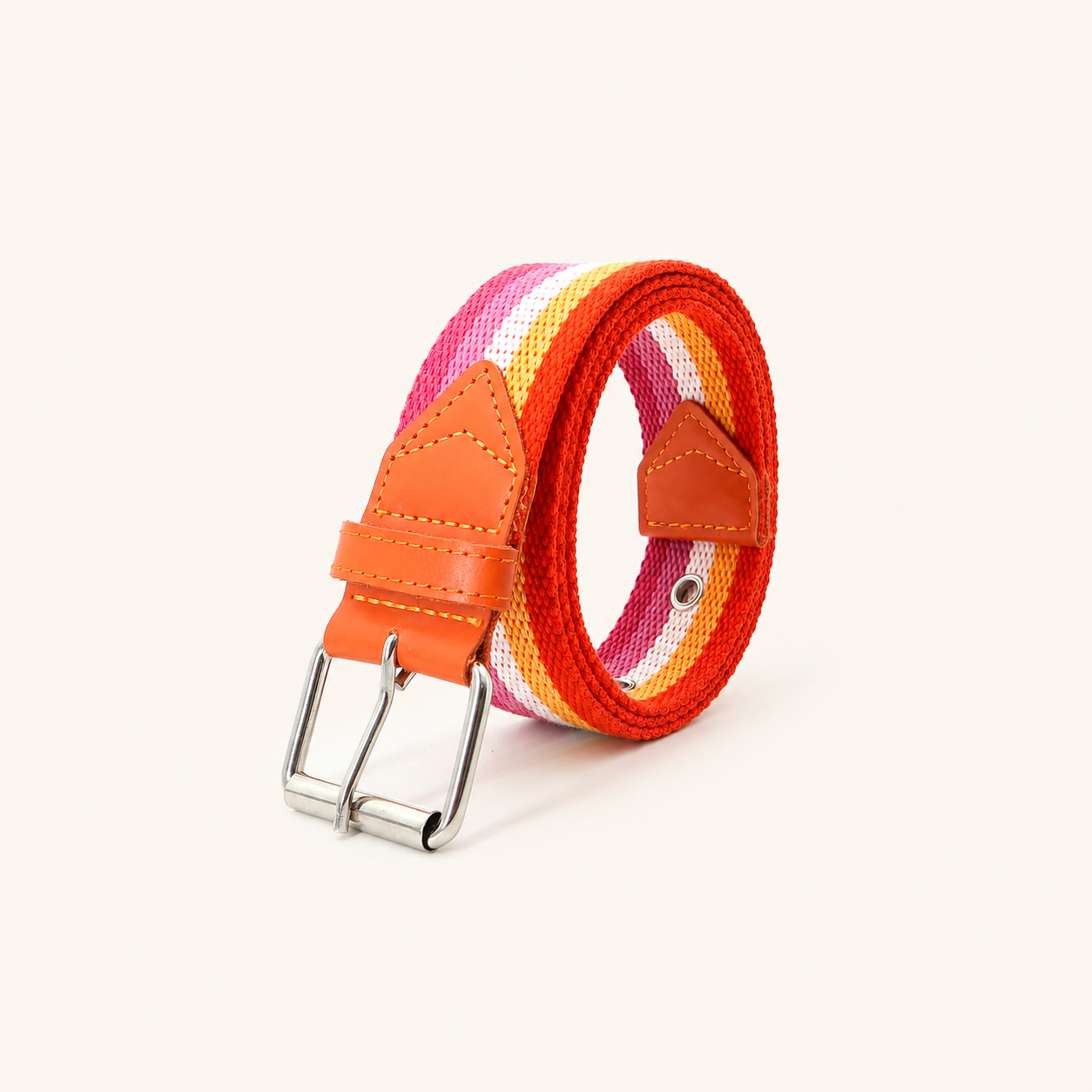Simple Series Casual Stripe Mixed Color Woven Nylon Woven Belt
