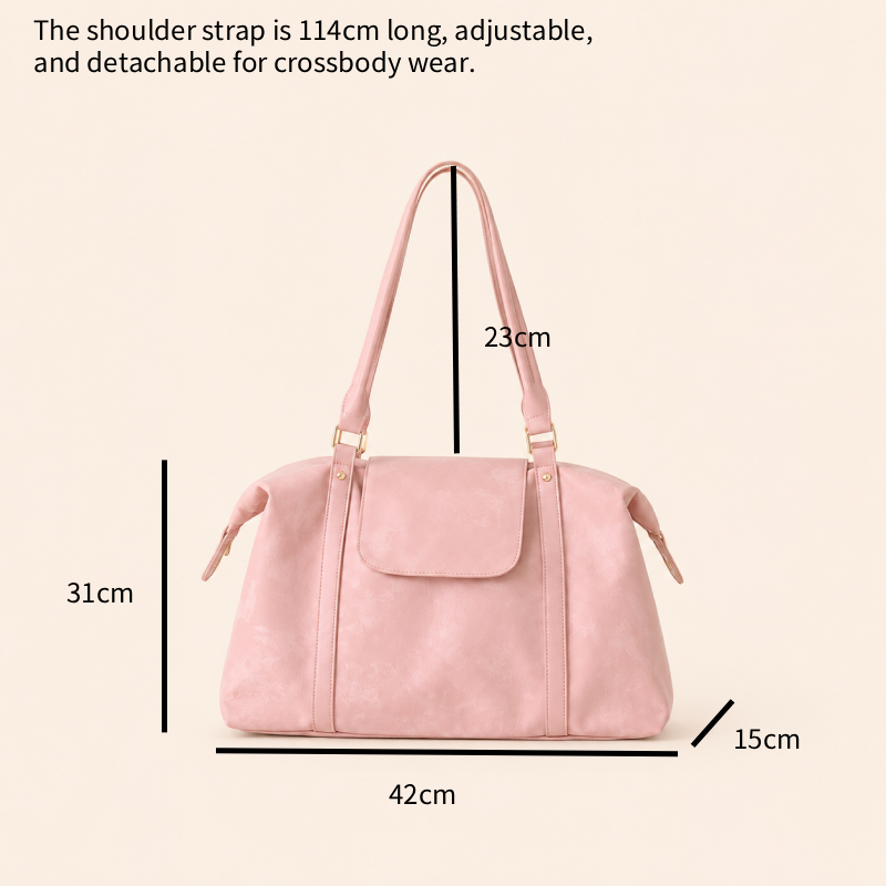 Casual Style None Solid Color Premium Quality Pu Women's Square Sports & Travel Bags h5Picture6