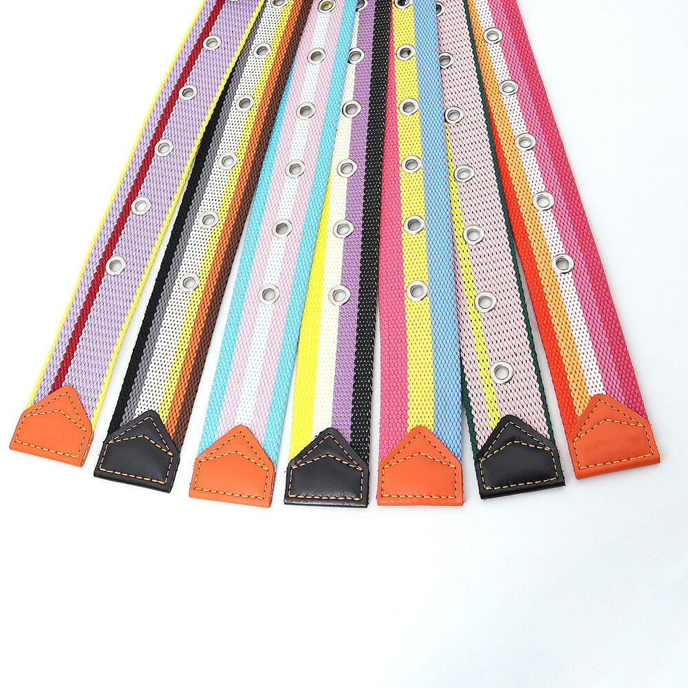 Simple Series Casual Stripe Mixed Color Woven Nylon Woven Belt Picture5