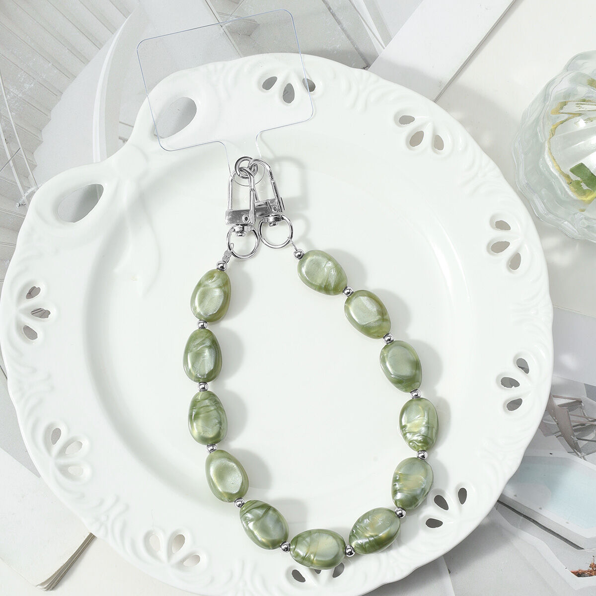 Collana Per Cellulare In Lega Con Perline A Tinta Unita Della Serie Simple Immagine6