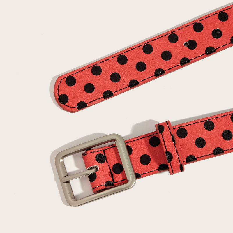 Simple Series Casual Heart Polka Dots Mixed Color Premium Quality Pu Leather Belt h5Picture5