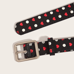 Simple Series Casual Heart Polka Dots Mixed Color Premium Quality Pu Leather Belt h5 Picture4