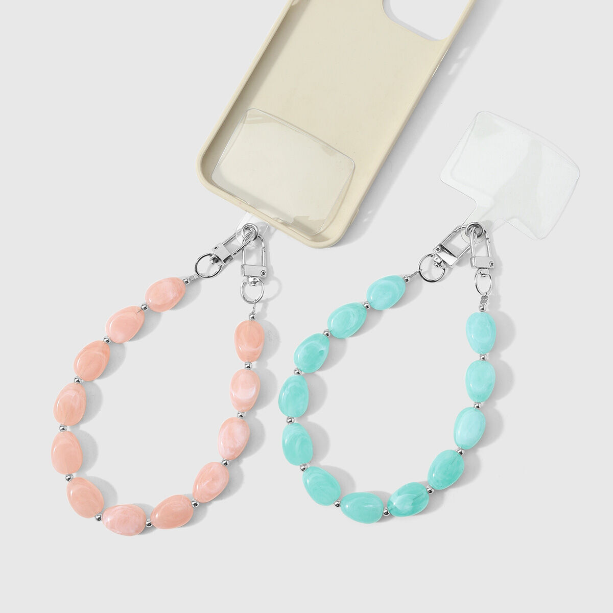 Simple Series Daily Solid Color Beads Alloy Phone Chain h5 Picture3