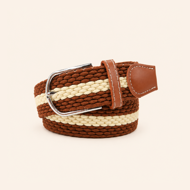Simple Series Casual Stripe Mixed Color Woven Nylon Woven Belt h5 Picture2