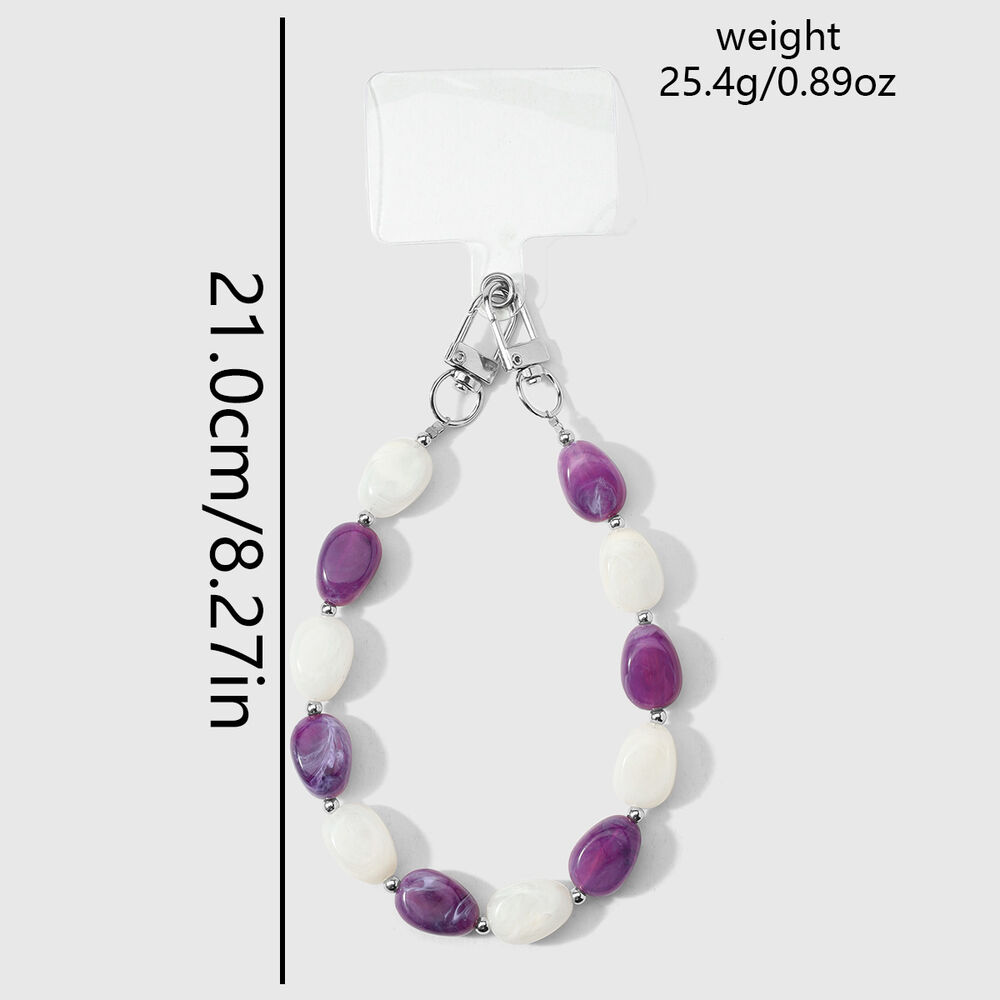 Simple Series Daily Solid Color Beads Alloy Phone Chain h5Picture2