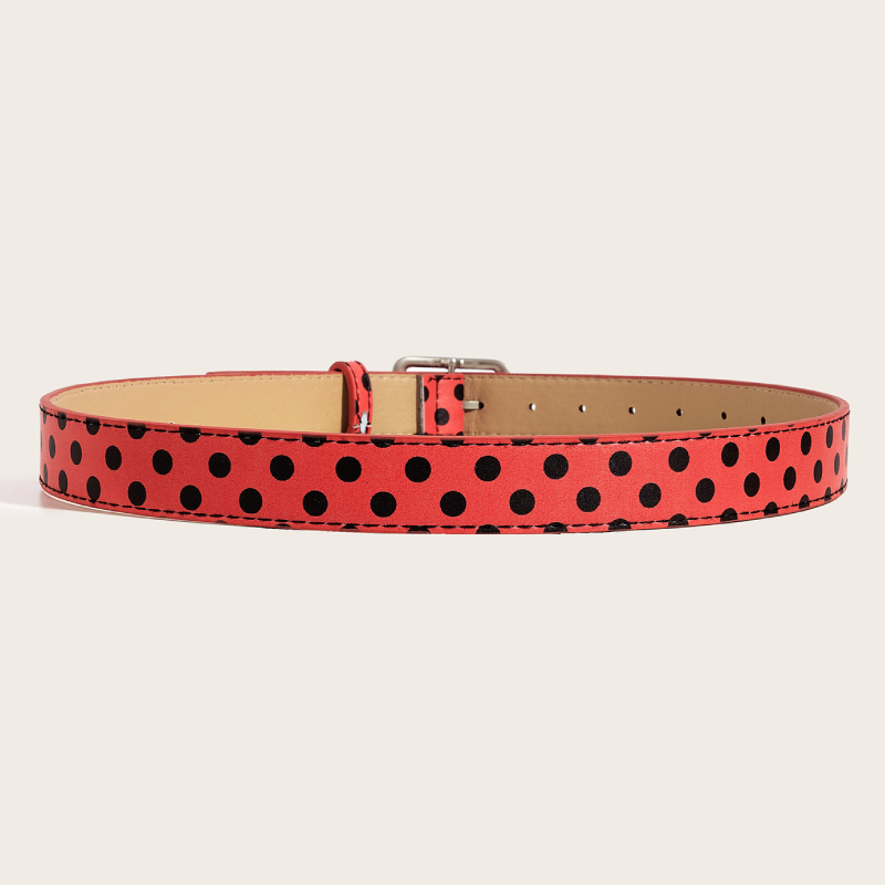 Simple Series Casual Heart Polka Dots Mixed Color Premium Quality Pu Leather Belt h5Picture6