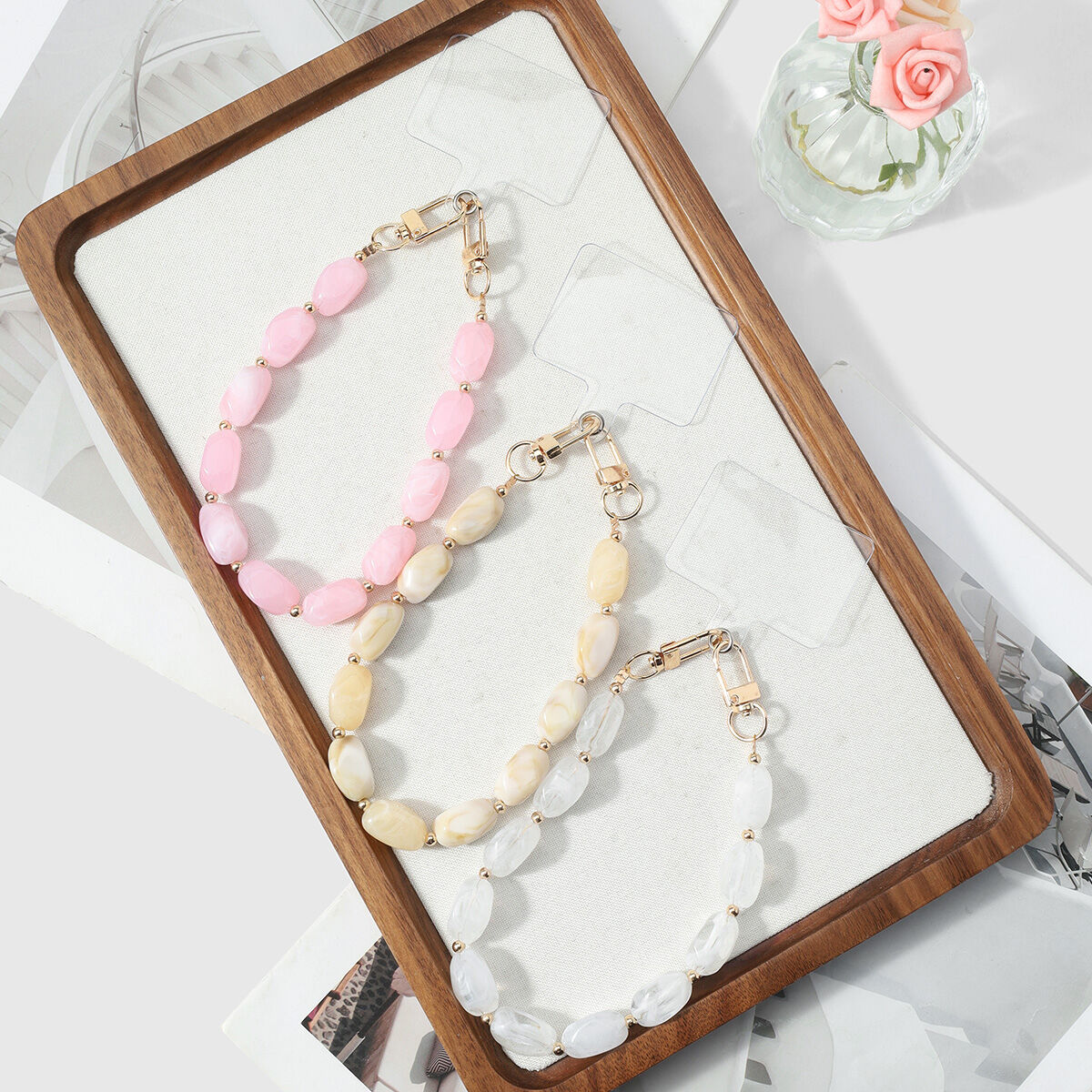 Simple Series Daily Solid Color Beads Alloy Phone Chain Picture4