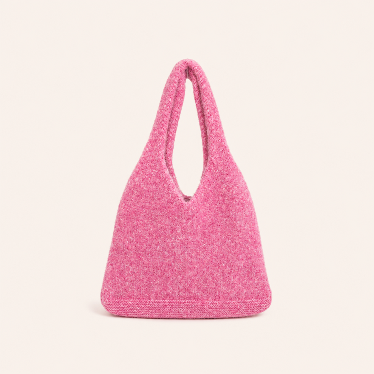 Casual Stijl, Pluizige Geweven, Effen Kleur, Geweven Wollen Polyester Mix, Vierkante Damestas h5 Afbeelding2