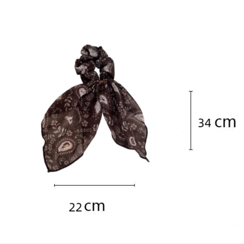 Elastici Per Capelli In Poliestere Con Fiocco E Motivo Paisley, Serie Ethnic. h5 Immagine5