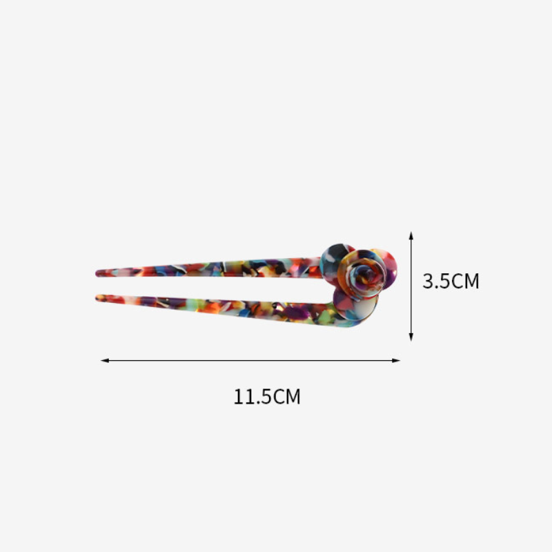 Simple Series Daily Flower Leopard Print Mixed Color Gradient Color Acetate Hair Sticks h5 Picture4