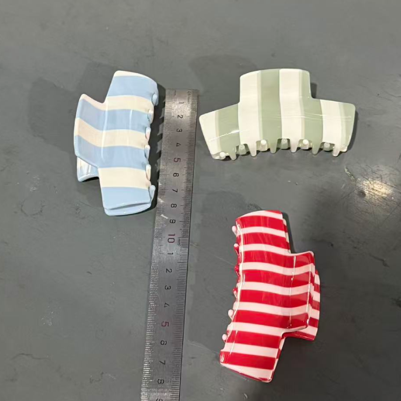 Simple Series Daily Stripe Haarclips Van Acetaat In Verschillende Kleuren Afbeelding5